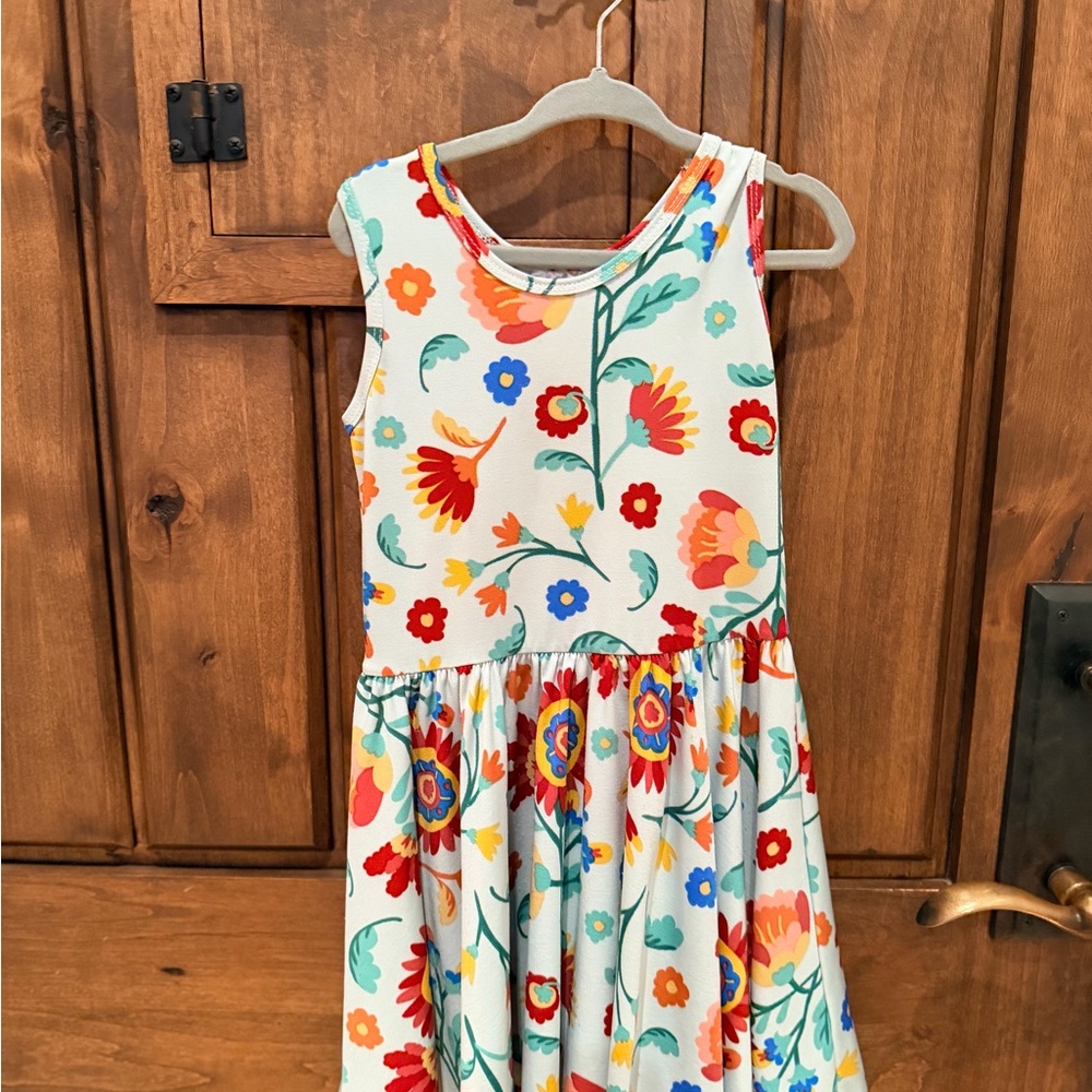 Soft Gallery Floral Kids Dress - Red, Blue, Yellow